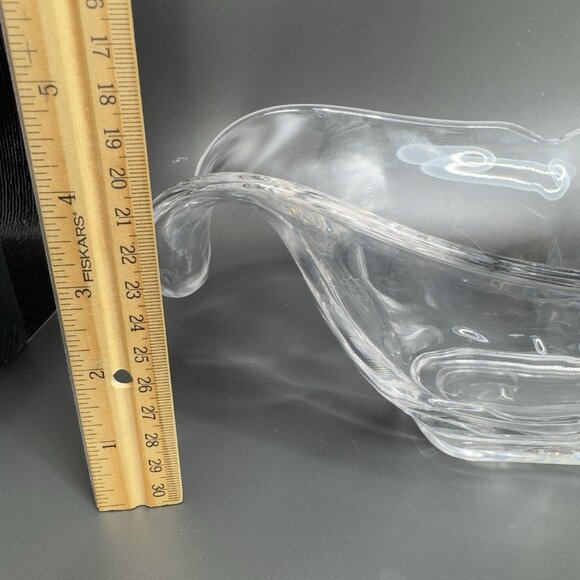 Heisey Glass Scroll Droop End Wing Oval Centerpiece Bowl Manganese 365nm UV Glow - Picture 4 of 16
